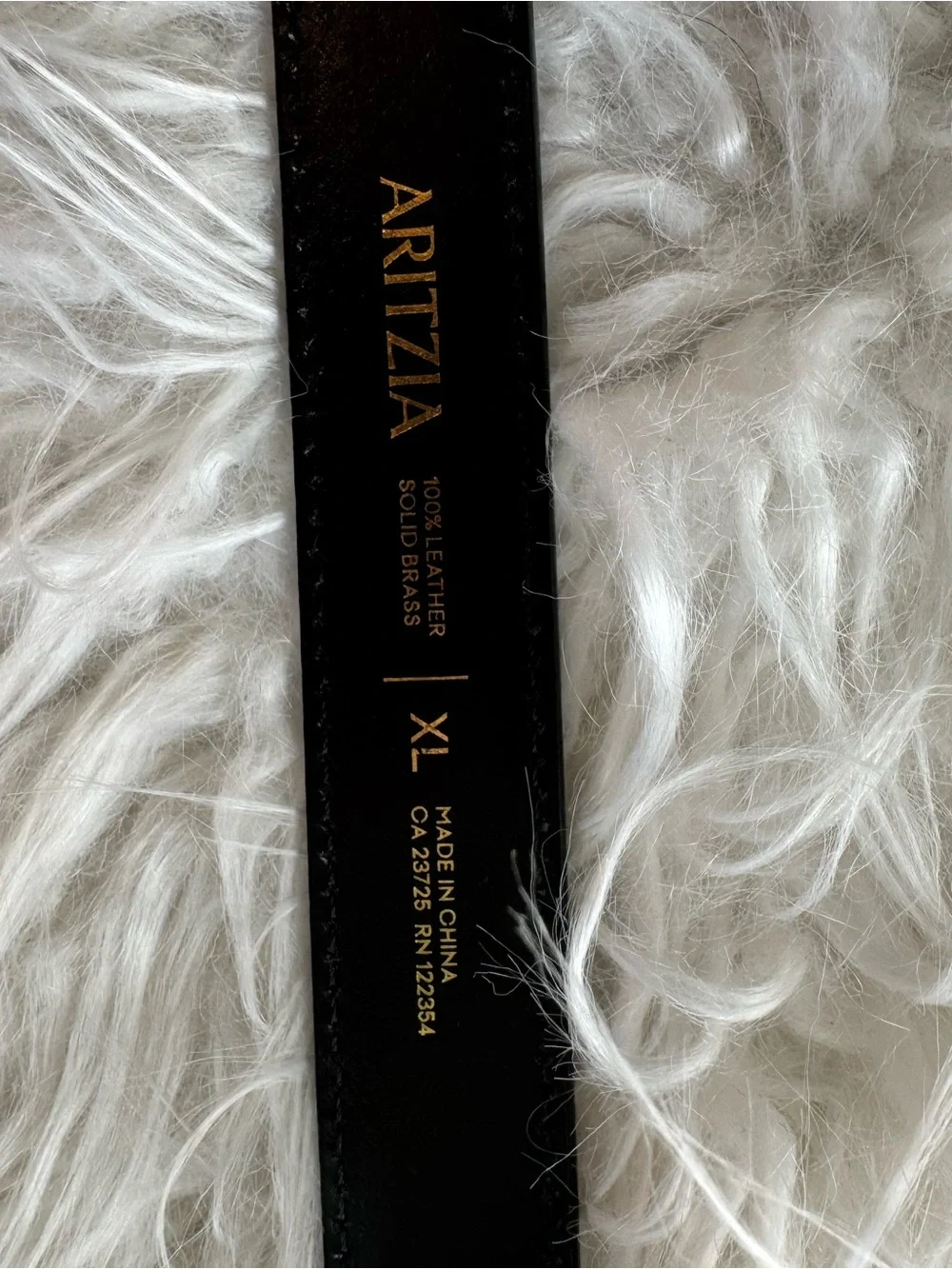 Aritzia Legendary Solid Black Leather Belt with Brass Buckle - Picture 2 of 6